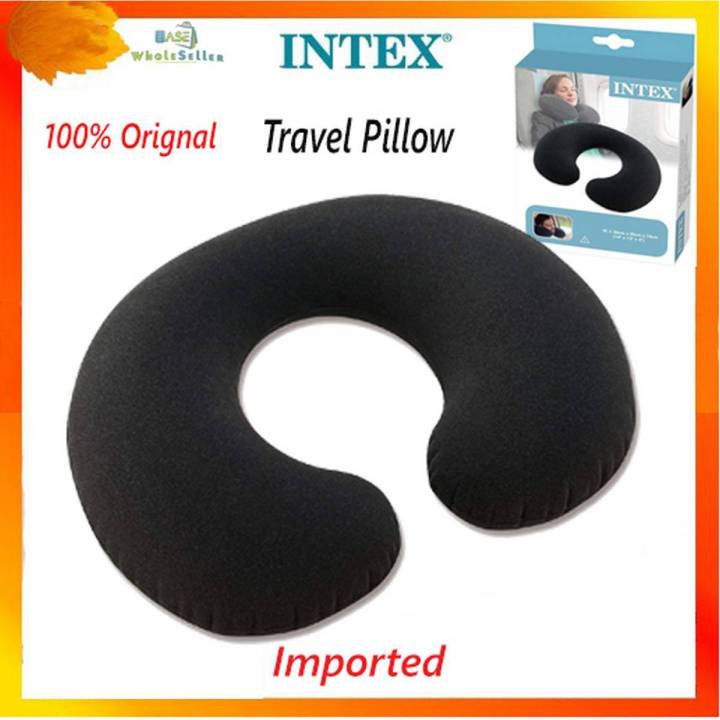Intex Neck Pillow Travel Pillow inflatable travel pillow neck pillow U shape 68765 high quality flocked material NOTE random color will be delivered