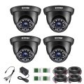 ZÒSI 4 Pack 2MP 1080p HD-TVI Home Security Camera Outdoor Indoor 1920TVL, 24PCS LEDs, 80ft Night Vision, 90°View Angle, Weatherproof Sùrveillance CCTV Black Dome Cameras.. 