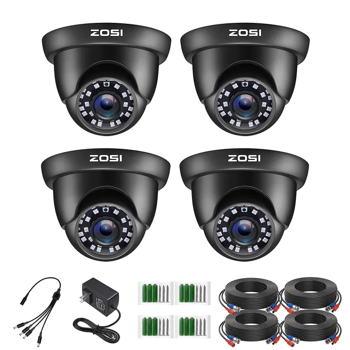 Z%C3%92SI%204%20Pack%202MP%201080p%20HD-TVI%20Home%20Security%20Camera%20Outdoor%20Indoor%201920TVL,%2024PCS%20LEDs,%2080ft%20Night%20Vision,%2090%C2%B0View%20Angle,%20Weatherproof%20S%C3%B9rveillance%20CCTV%20Black%20Dome%20Cameras.%20-%20Image%202