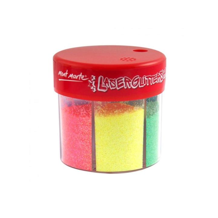 Mont Marte Kids - Laser Glitter Shaker 6 Fluro Colours 50gm