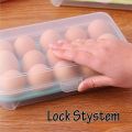 Egg Cartons, PP Egg Holder With Buckle Colorful Tray Store 15 Eggs Egg Container For Refrigerator. 