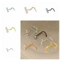 Goth Stainless Steel Nose Screw Studs Nostril Multicolour Nose Piercing Jewelry Geometric Party. 