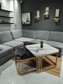 Curved Corner Coffee Table - Versatile Center Table for Living and Drawing Room - Premium Wooden Coffee Table with Contemporary Flair - Ideal Cocktail Table for Room Sophistication. 