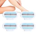 4 PCS Manual Shaving Women Razors Replaceable Blade Shaving Hair Remove Lady Safety Razor Head For 3 Layer-Blade Women's Razor Blade. 