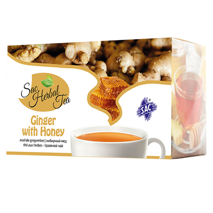 Ginger with Honey Herbal Green Tea - 20 sachets in a box - SAC