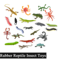 Reptile Rubber Insect Animal Toys For Kids Boys Girls Baby / Wild Jungle Animals Figure Bugs Toy Set / Crocodile Worm Frog Lizard Alligator Dinosaur Mouse Dinosaurs / 12 Pieces Set. 