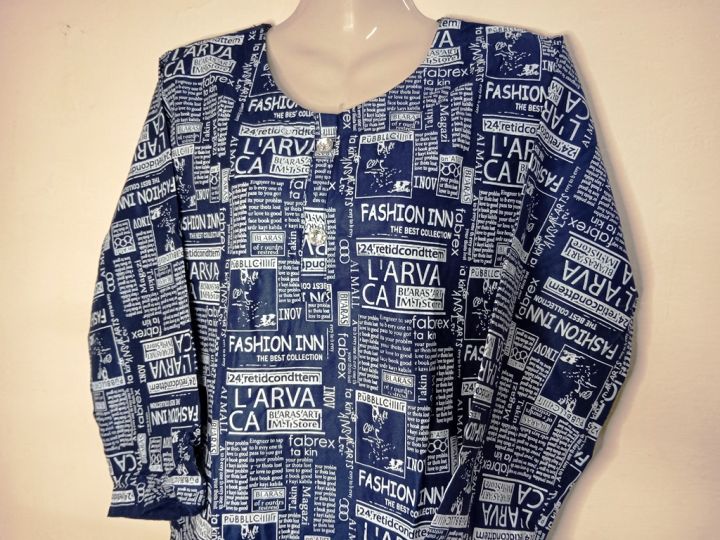 Women's%20Soft%20Linen%20Shirt/Kurtie%20-%20News%20Print%20Design,%20Ready%20to%20Wear%20-%20Image%207