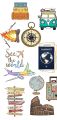 Travel Stickers for Laptop - size 2 Inch x 2 Inch - Travel Stickers for Mobile - Pack of 16 Aesthetic Sticker. 