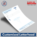 100 pages Custom Letterhead Pad with Printing  &ndash; Doctor Prescription Pad | Clinic Pad | Business Letterhead Pad | A4 100 Pages | 70g / 80g Paper | Full Color Digital Printing | Custom Office Stationery. 