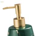 Bathroom Counter Ceramic Liquid Soap Dispenser 260ml Pump Bottle Refillable for Women and Men. 