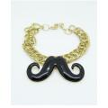 Golden & Black Mustache Bracelet for Women. 