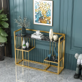 luxury console table gold frame powder coated paint console table for entryway. 