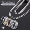 Men's Ring Necklace Jewelry Set Stainless Steel Cuban Link Chain Necklace Wedding Ring Male Jewelry Hip Hop color (Golden, Black, Silver), ring size 17,18,19,20,21. 