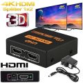 Axotic UHD HDMI Splitter, Powered Latest UHD 4Kx2K 3D 1 in 2 out 1X2 2 Port 1080P V1.4 Support 4K / 2K and 3D Resolution -1 Source To 2 Display. 