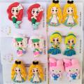 2 Pcs Set Baby Girls Hair Pins Clip Doll Style Assorted Color. 