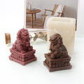 Stone Lion Candle Silicone Mold Handmade Ball Lion Statue Plaster Sugar Cake Mould Home Decor Office Ornaments. 
