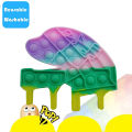 Push Pop Bubble Fidget Spinner Pop It Silicone Toy - 6 inches - Rainbow Piano Table. 