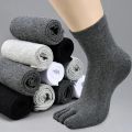 Solid Color Separate Toes Middle Tube Socks/ Casual Versatile Breathable Comfortable Sports Long Sockings. 