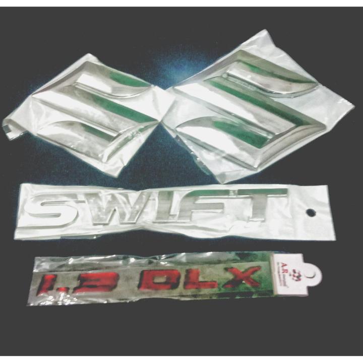 Suzuki Swift Emblems Front Logo S with Rear S And 1.3 DLX Sticker