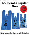 Pack of 100 Plain blue color plastic shopping bags,standard size of blue shopper (Food Grade Shopping Bags), packed together in one bundle 100 shopper of pure quality .. 