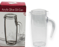 Acrylic Olive Oil Transparent Jug Bottle Dispenser with Handle & Lid (Pack of 1). 