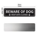 Beware of Dog Sign Dog Warning Sign Keep Gate Closed with Paw Print Design for Home Outdoor Safety. 