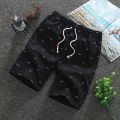 Summer Men's Fishbone Print shorts pants Cotton Loose Casual Fashion Beach pantalones cortos Joggers Streetwear short homme. 