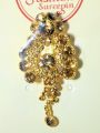 Royal Multicolor Kundan Saree Pin Brooch – Elegant Ethnic Zircon Hijab Pin Fashion Jewelry. 