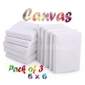 Pack Of 3 PCS - Canvas Board - 6x6 Best For Acrylic & Oil Paints. 