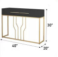 Modern Black Console Table with Storage Wood Entryway Tablo with Drawers. 