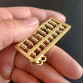 Mini brass small ruler 6cm small copper ruler thickened pure copper ruler student stationery personality creative small ruler brass small abacus beads movable creative car keychain pendant for men and women. 