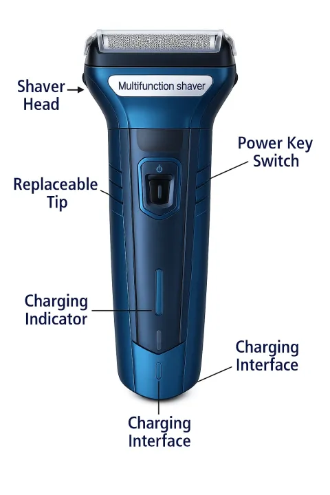 Kmei 6330 6333 3-in-1 Rechargeable Hair Beard & Nose Trimmer Grooming Kit for Men