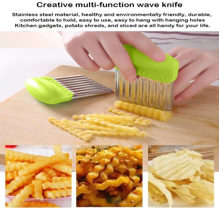 Wavy French Fries Cutter Stainless Steel / Potato Slicer / Vegetable Chopper / Veggie Slicer / Durable Kitchen Gadgets Cutter Art # SS-PS01