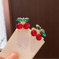 Lovely Small Cherry Hair Claw Clip Accessories For Women Girls Candy Rhinestones Hairpin Crab. 