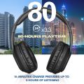 WorWoder 80Hrs Wireless Over Ear Headphones, Bluetooth 5.0 Wireless & Wired Mode, HiFi Stereo Foldable Bluetooth Headset, Soft Memory Foam Earmuffs for Work Travel Online Class (BLACK). 