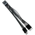 JAERBEE Motherboard Audio HD Extension Cable 9Pin 1 Female to 2 Male Y Splitter Cable Black for PC DIY 10cm. 