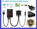 Premium VGA to HDMI Connector Adapter - High Quality, Audio Support. 