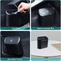 Car Trash Bin Hanging Vehicle Garbage Dust Case Storage Box Black Abs Square Pressing Type Trash Can Auto Interior Accessories. 
