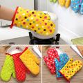 1-Pc Cooking & Baking Gloves High Temperature Microwave Oven Gloves Anti Slip Heat Resistant Gloves Mittens Assorted Colours and Design Fabric-Random color. 