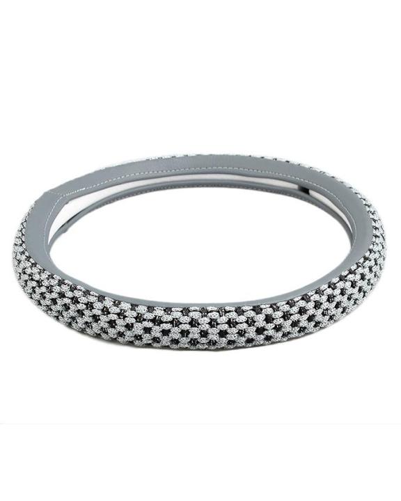 Grey Embroidered Steering Cover - 2367