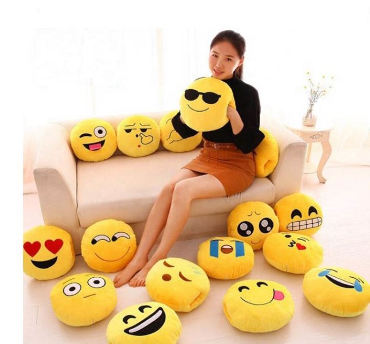 (10 Inches/ Emoji Cool Face Pillow Plush Comfort Fluffy