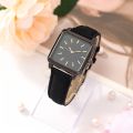 Square Minimalist Watch College Style Quartz Watches Vintage Elegant Thin Synthetic Leather Strap Wrist Watch. 
