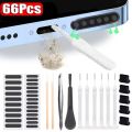 66PCS Mobile Phone Speaker Charging Port Cleaning Set Dust Removal Cleaner Tool Kit For iPhone and Android Earphones Charge Port Dust proof Cleaning Brush mobile speaker dust cover for Iphone Mobile Assasories. 