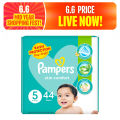 Pampers Taped Baby Diapers (Size 5 Junior, 44 Pcs). 