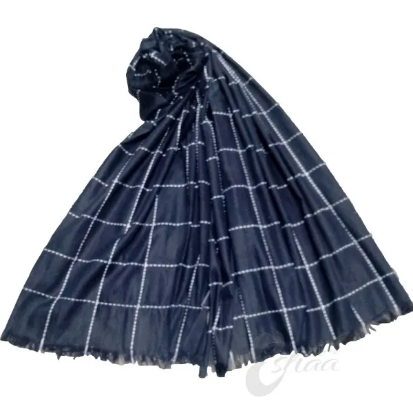 linen check black white stole scarf / hijab