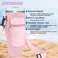 Tumbler Holder with Front Pockets Adjustable Water Bottle Carrier Bag with Pockets for 40oz Tumbler Shock-absorbing Holder for Cup Sleeve with Adjustable Shoulder Strap. 