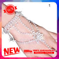 【Top mobile】Bridal Wedding Crystal Rhinestone Slave Bracelet Wristband Harness & Ring Cuff. 