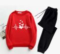 Winter Suit Butterfly and Heart Printed Fleece Tracksuit Sweatshirt and Trousers For Women and Girls - Fashionable and Cool Women's Tracksuit. 