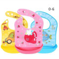 Newborn Baby Silicone Tub Waterproof Baby Bibs, with Bowl Pocket for Toddlers Cartoon Bib. 