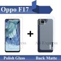 Oppo F17 Tempered Glass Screen Protector Polish Glass + Back Matte Protector Soft Skin Sheet Soft Film Protector For F17. 
